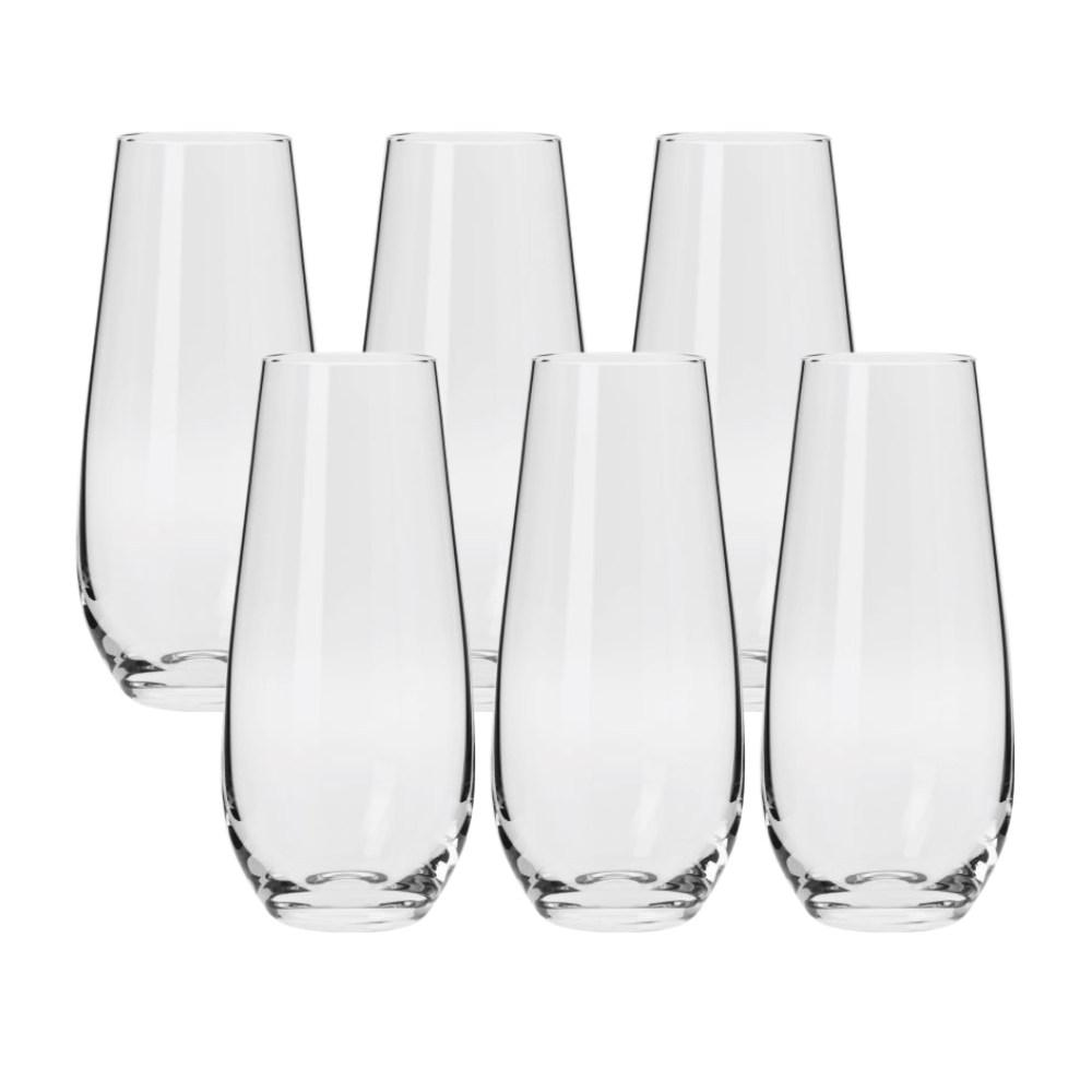 CRYSTAL STEMLESS BUBBLY FLUTE GLASS 230ML (SET OF 6)