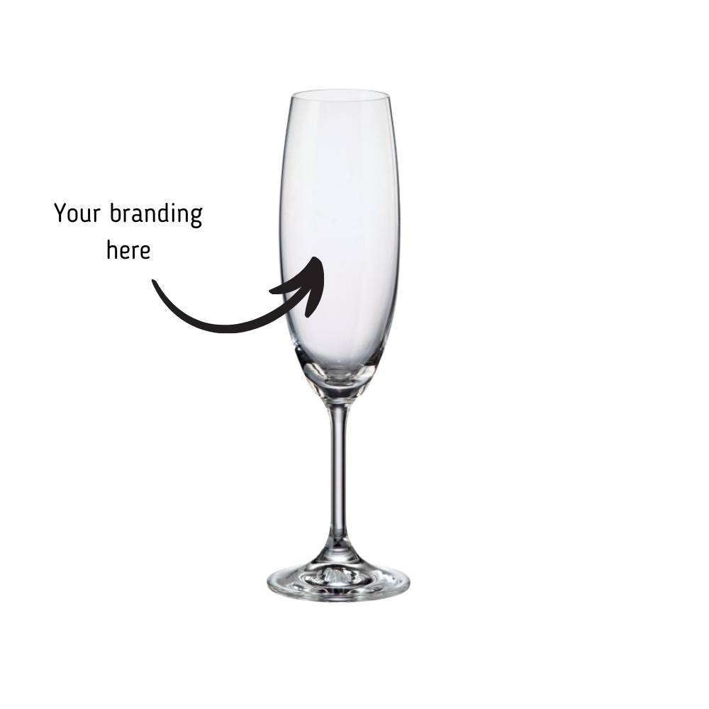 LARA FLUTE 220ML WITH CUSTOM BRANDING