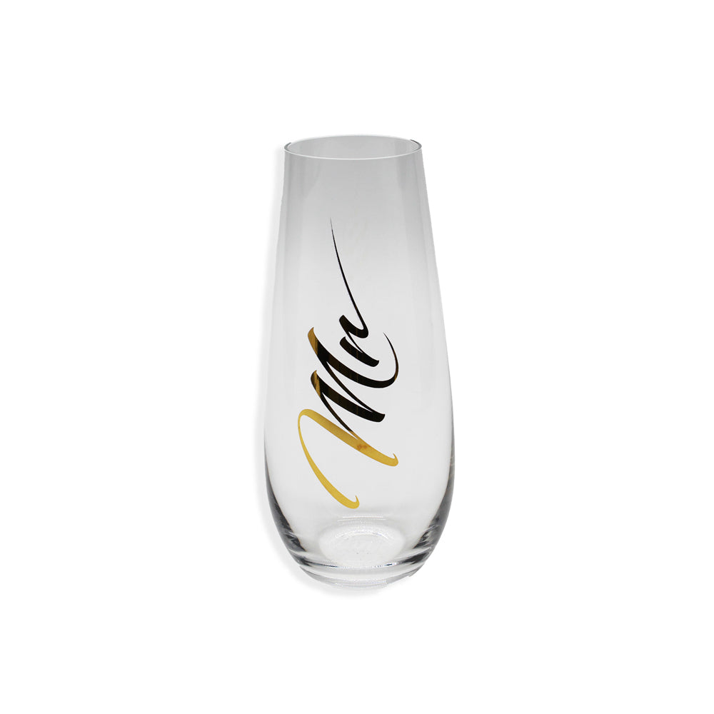 STEMLESS CHAMPAGNE SET | MR & MRS