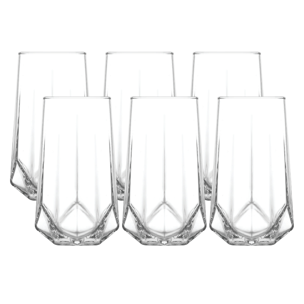 VALERIA HEXAGON SHAPED LONG DRINK 460ML (SET OF 6)