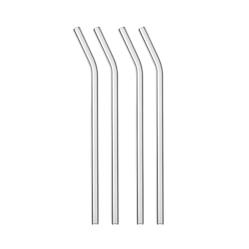 GLASS STRAW WITH KINK (SET OF 4)