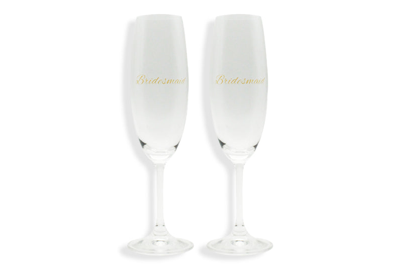 Bridesmaid Stemless Champagne Flute Glass Set of 2