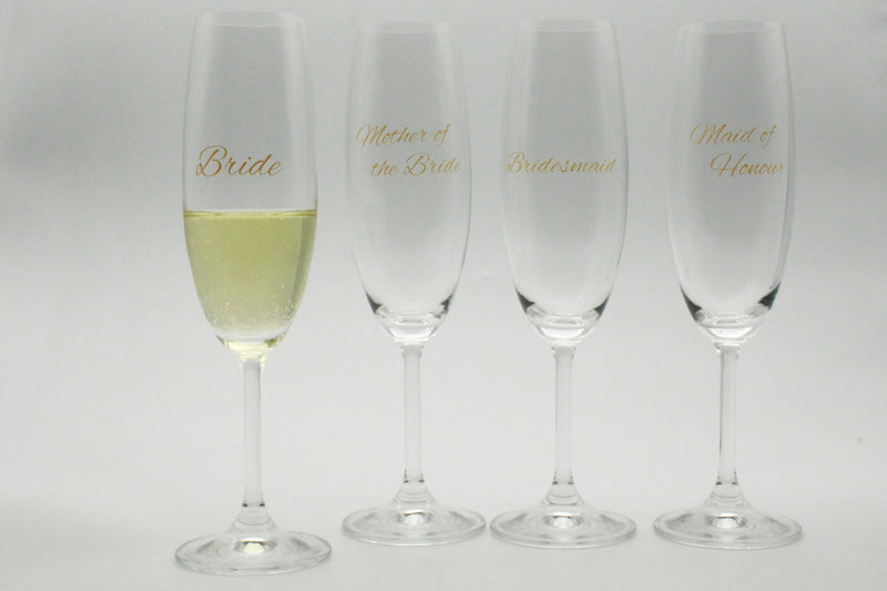 Set of bridal party glasses