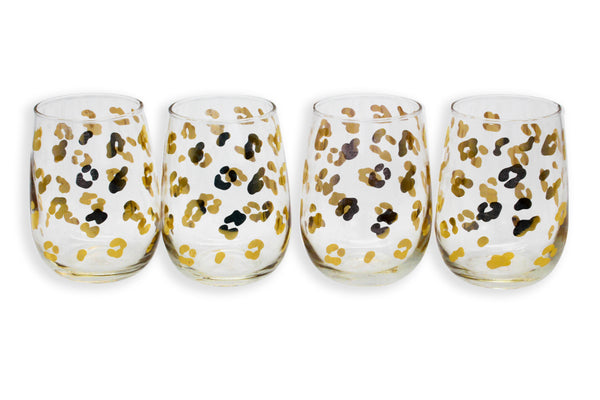 STEMLESS GLASS SET | LEOPARD